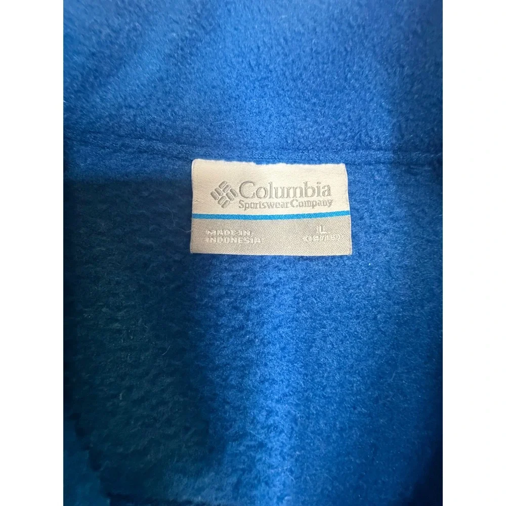 Columbia Boys Blue Full Zip Fleece Jacket Colorblock Size L 14/16 Outdoor